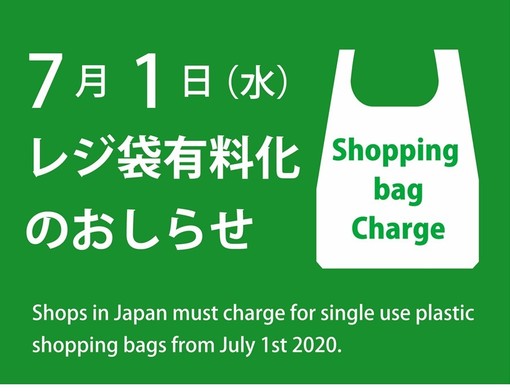 Notice of charge for shopping bags